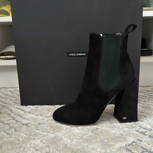 Dolce & Gabbana black suede boots